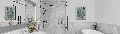 This pvc diy shower & tub wall system provides the look of real stone without the cost and maintenance. Home Bella Core