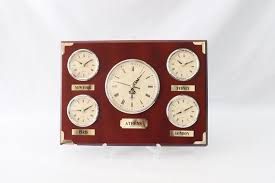 Vintage Time Zone Wall Clock Multi Time