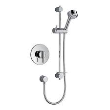 Providing a quick and invigorating alternative to bathing, mixer showers come in a wide range of shapes, styles and designs, offering easy control over both water temperature and flow. Mira Silver Biv Thermostatic Mixer Shower And Kit 1 1628 002