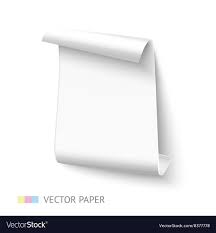 white vertical curved paper sheet