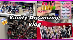 vanity organizing vlog makeup