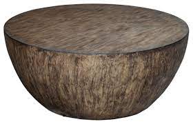 Lark Round Wood Coffee Table Rustic