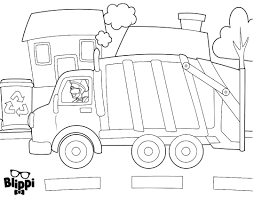 Help us improve this page. Blippi Driving Garbage Truck Coloring Page Free Printable Coloring Pages For Kids