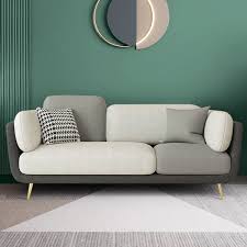 volore 72 5 gray upholstered sofa 3 seaters modern gold couch for living room in small