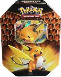 Maybe you would like to learn more about one of these? Amazon Com Pokemon Tcg Sm11 5 Hidden Fates Gx Tin Raichu 1 Of 3 Foil Pokemon Gx Cards 4 Booster Pack Toys Games