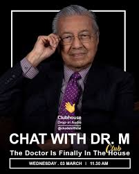 Doctor in the house bahasa indonesia. Mahathir In First Clubhouse Room I Was Less Free As M Sia S 7th Pm Than The 4th Mothership Sg News From Singapore Asia And Around The World