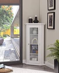 Corner Curio Storage Cabinet With Glass