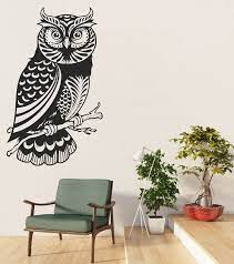 Owl On Branch Wall Decal Owl Vinyl Wall
