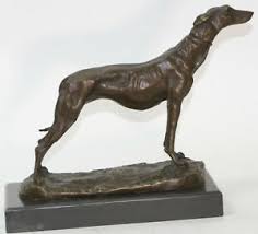 Details About Art Deco Greyhound Dog Bronze Sculpture Museum Quality Figurine Figure Gift Sale