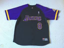 In march 2021, lakers' legend elgin baylor died at. Kobe Bryant 8 Lakers Nike Baseball Style Nba Jersey Black Purple Gold Mens L 1926005099
