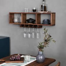 35 4 Solid Wood Wall Mounted Wine
