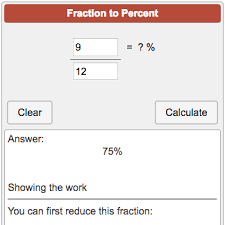 Fraction To Percent Calculator