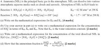 solved ammonia nh3 is the prinl