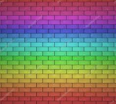 bricks wall rainbow background stock