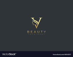 letter v beauty face logo design