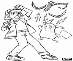 Coloring pages of ash ketchum and his pokemon pals. Ash And His Pokemon Pikachu Coloring Page Printable Game