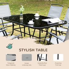 Outsunny 8 Piece Patio Dining Set With
