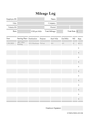 mileage log template fill out sign
