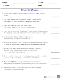 Word Problems Worksheets Dynamically