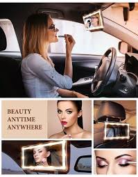 car makeup mirror and led photography
