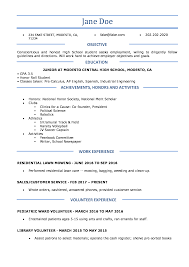 High School Resume Resumes Perfect For High School Students