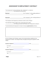employment contract addendum template