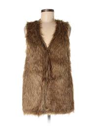 Details About Nwt Xoxo Women Brown Faux Fur Vest M