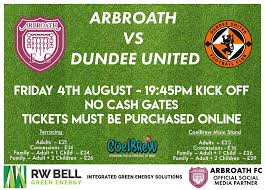 arbroath vs dundee united tickets now