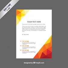 Flyer Template With Orange Polygons Vector Free Download