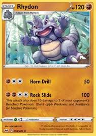 Artwork pokemon deviantart apple golden animal wolf harvest artist lemon peter rainbow fox princess explore vs baby. Rhydon Horn Drill Rock Slide Pokemon Cardmarket