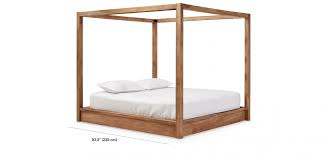 Lena Canopy Bed In Acacia Wood Must