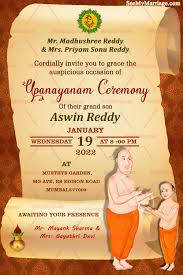 invitation card for upanayanam ceremony