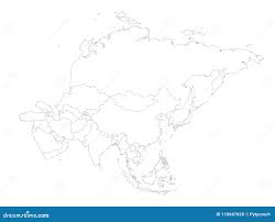 Пустая политическая контурная карта континента Азии также вектор  иллюстрации притяжки Corel Иллюстрация вектора - иллюстрации насчитывающей  образование, уговариваний: 110647620