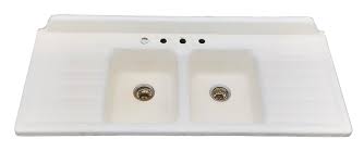 double bowl double drainboard kitchen sink