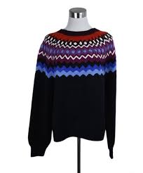 Joie Blue Navy Purple Red Wool Acrylic Sweater Sz 8