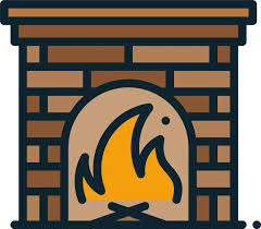 Cold Fire Fireplace Icon Filled Outline