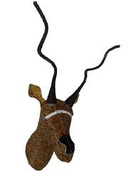 Bead Wire Brown Kudu Head Wall Décor