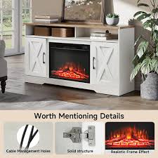 Tv Stand Electric Fireplace Combo Unit