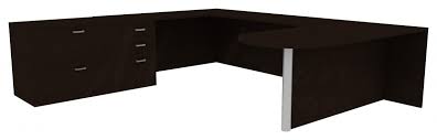 u shape desk with file cabinet amber