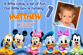 Baby Mickey Mouse Birthday Party Invitation