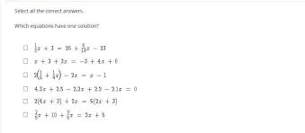 Which Equations Have One Solution