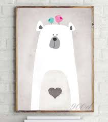 cartoon cute polar bear canvas art