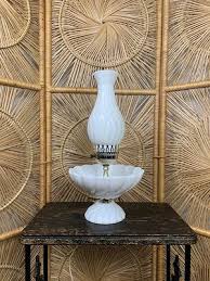 Vintage Hobnail Milk Glass Lamp With