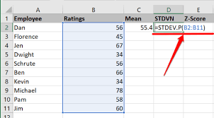 how to calculate z score in excel
