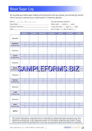 Blood Glucose Chart Templates Samples Forms