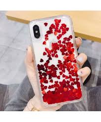 Snap, tough, & flex cases created by independent artists. Iphone Xs X 6 7 8 Phone Case With Water And Glitter Hearts Inside