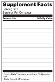 Blank Nutrition Label 5 Template Format