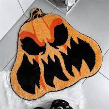 non slip pumpkins rugs spider web bats