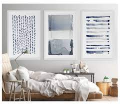 Wall Art Navy Blue Gray Abstract Art