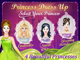 princess dress up on the app